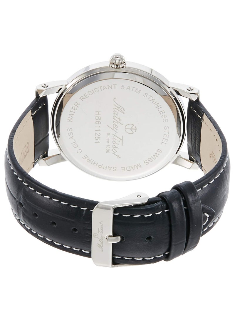 City White Dial Black Leather Men's Watch HB611251ABR