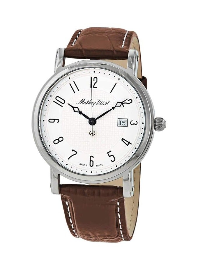 Mathey-Tissot City White Dial Men's Watch HB611251AG With Leather Strap