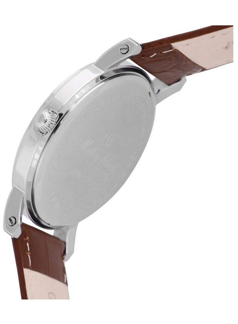 City White Dial Brown Leather Men's Watch HB611251AG