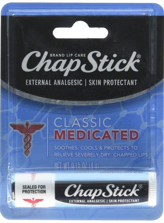 Chapstick Classic Medicated Lip Balm, 0.15 Ounce, 3 Count