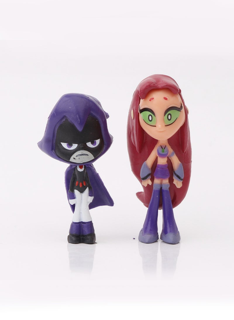Teen Titans Action Figures 5 Types Of Young Justice League Hero Characters Desktop Car Miniature Landscape Ornaments