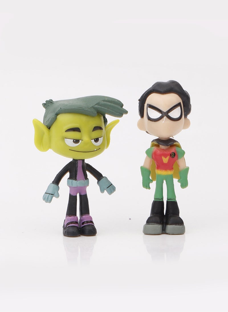 Teen Titans Action Figures 5 Types Of Young Justice League Hero Characters Desktop Car Miniature Landscape Ornaments
