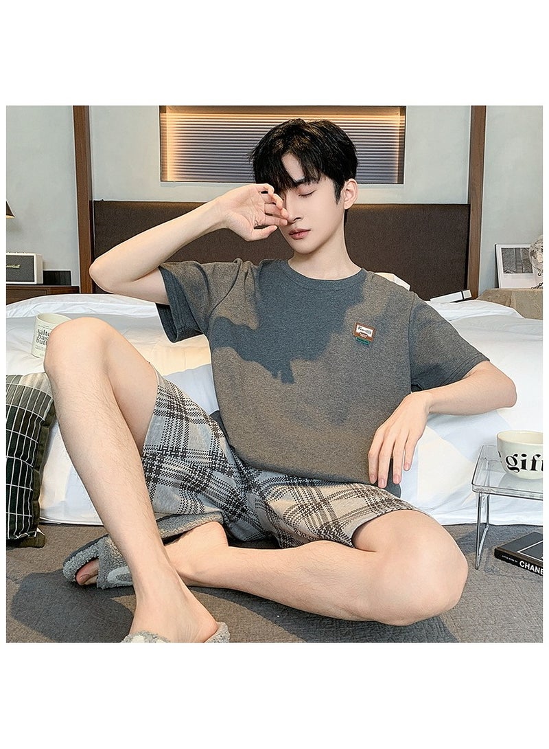 Fashionable Men's Summer Casual Short Sleeved Shorts Home Suit