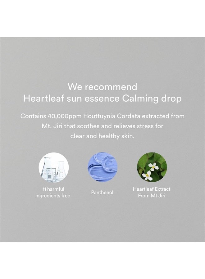 Heartleaf Sun Essence Calming Drop 1.69 fl oz / 50ml I 2 in 1, SPF Essence to Sun Care, Calming Less Stress, Soothing Heartleaf Essence, Senstive Skin