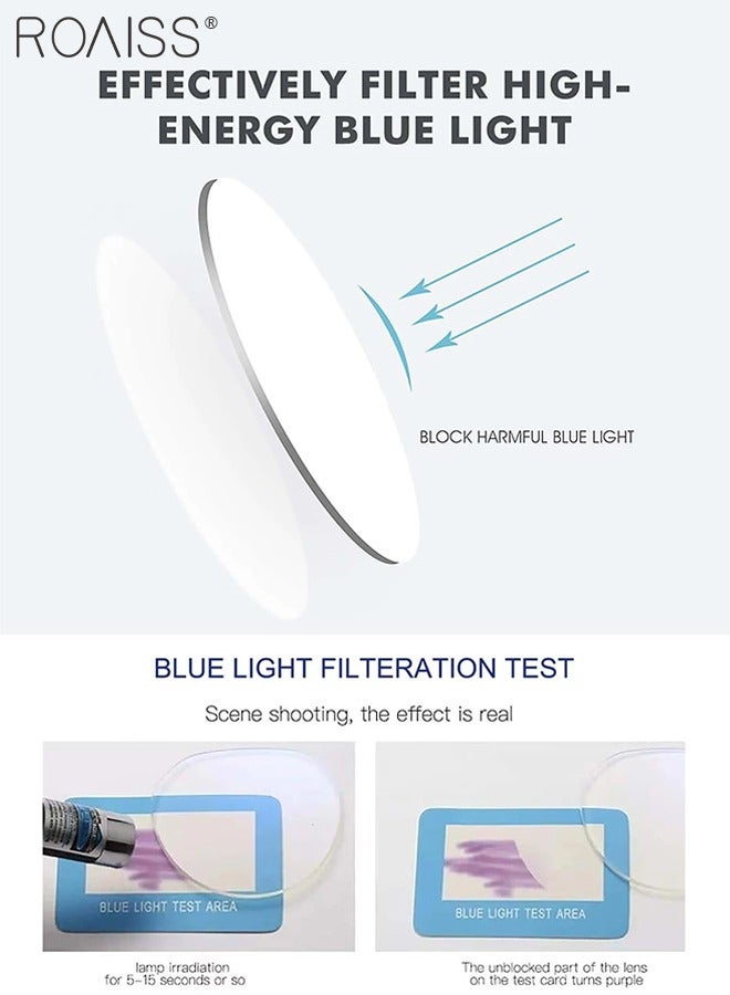 Blue Light Blocking Glasses Blue Light Filter Computer Reading Gaming TV Phones Browline Eyeglasses Fashion Anti Eyestrain Headache Eyewear for Men Women Transparent 52mm