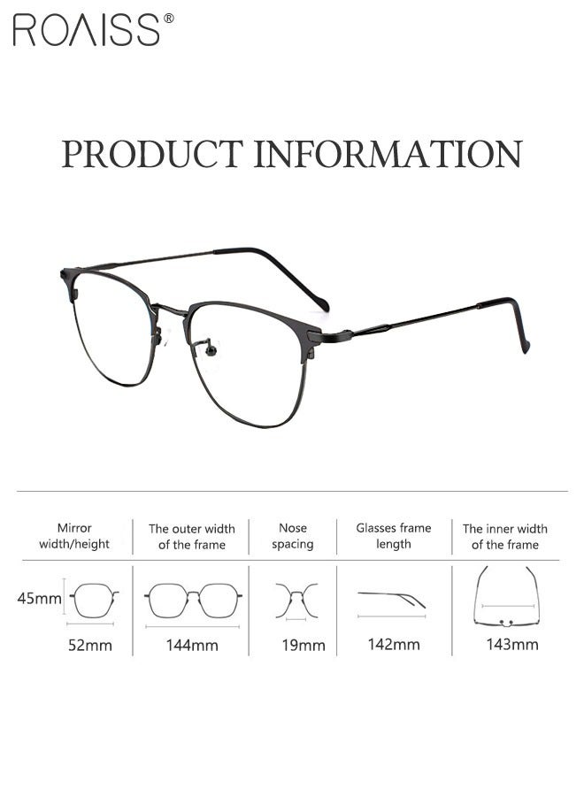 Blue Light Blocking Glasses Blue Light Filter Computer Reading Gaming TV Phones Browline Eyeglasses Fashion Anti Eyestrain Headache Eyewear for Men Women Black 52mm