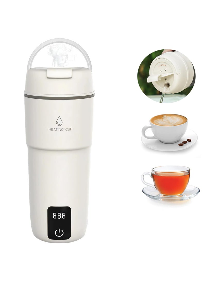 Electric Travel Kettle, 400ml Portable Water Boiler with Temperature Control and LCD Display, Auto Shut-Off and Boil Dry Protection with Keep Warm Function, PBA free, Stainless Steel Kettle