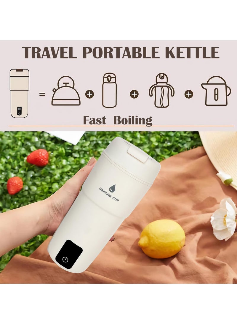 Electric Travel Kettle, 400ml Portable Water Boiler with Temperature Control and LCD Display, Auto Shut-Off and Boil Dry Protection with Keep Warm Function, PBA free, Stainless Steel Kettle