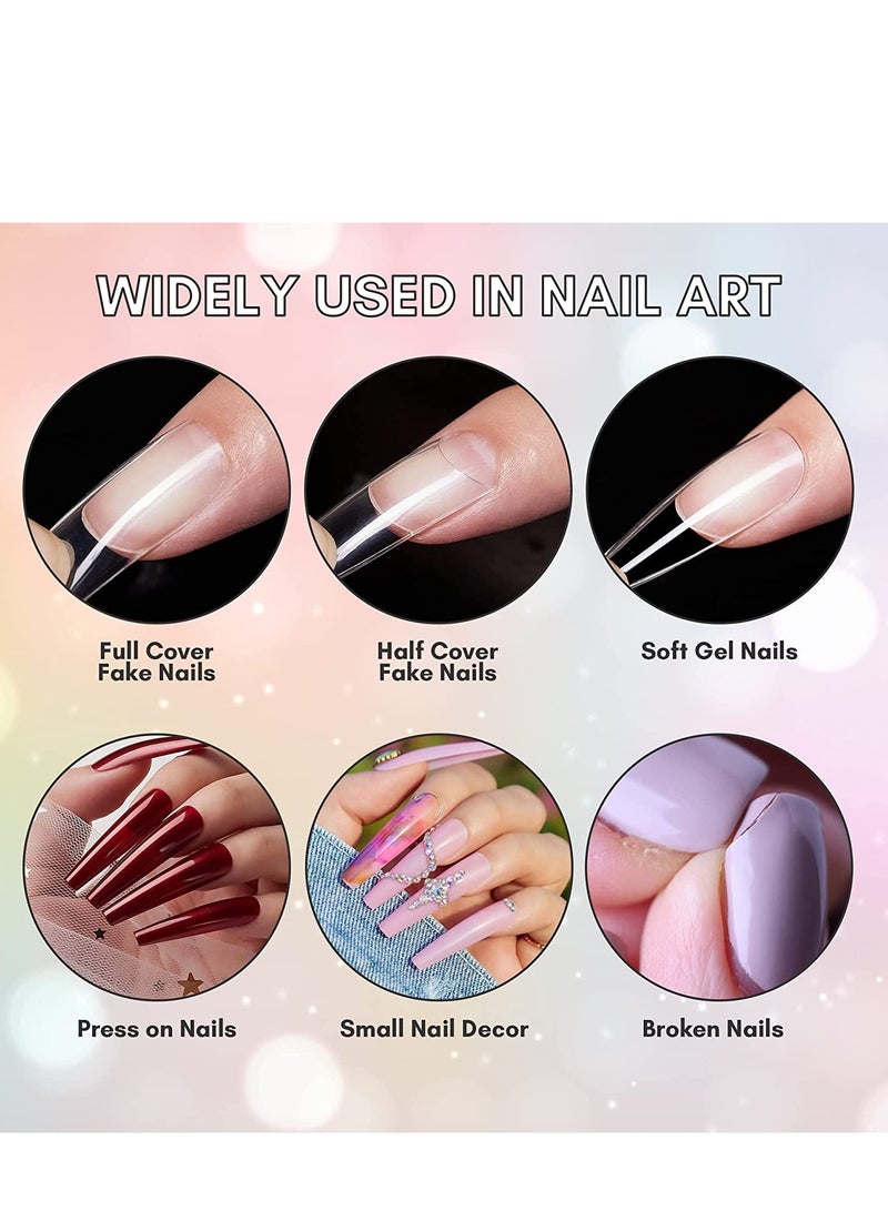 Acrylic Nails Glue, Ultra Quick and Strong Nail Glue, Portable Nail Adhesive Bond, Nail Tips Glue for Stick On Nails Long Lasting for Fake Nails Broken Nails Repair 0.07oz 40Pcs