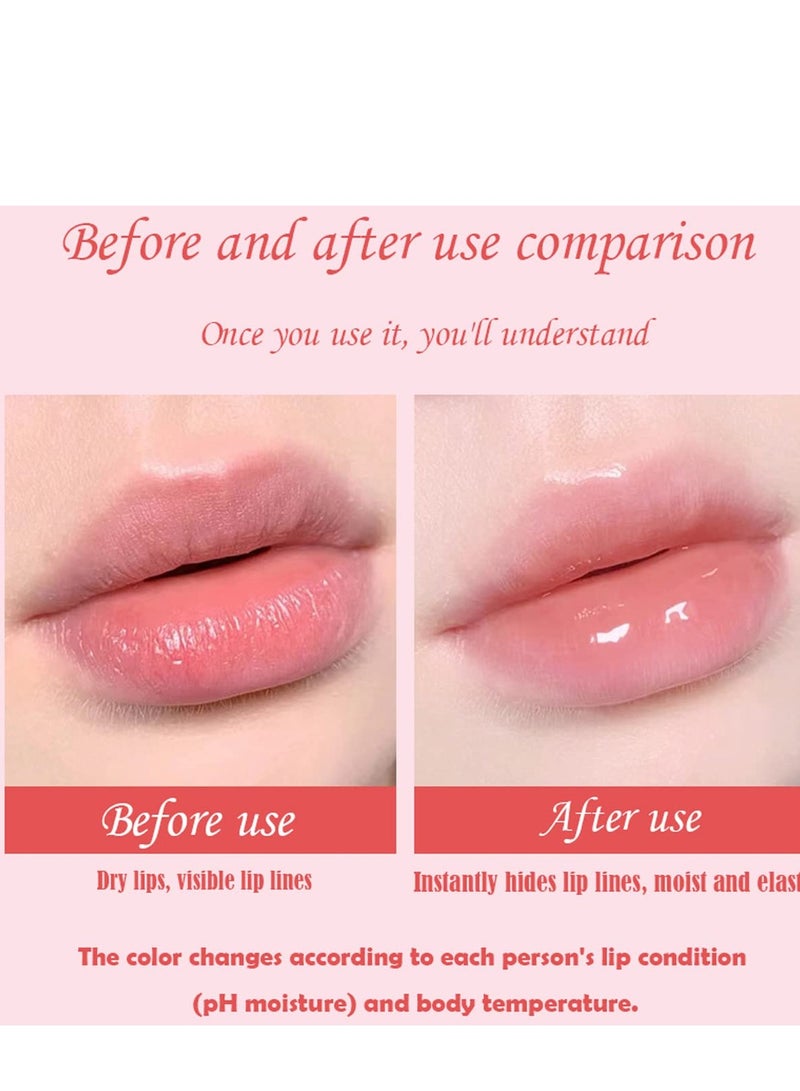 Lip Glow Oil Transparent Toot Lip Oil Portable Plumping Moisturizing Clear Lip Gloss for Dry and Chapped Lips Natural Nourishing Lip Care Deep Repair Use with Lipstick 3PCS