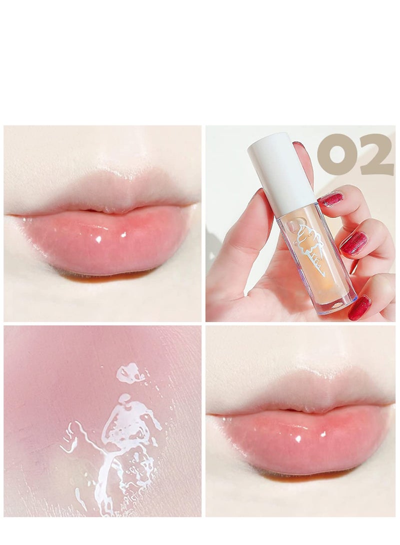 Lip Glow Oil Transparent Toot Lip Oil Portable Plumping Moisturizing Clear Lip Gloss for Dry and Chapped Lips Natural Nourishing Lip Care Deep Repair Use with Lipstick 3PCS