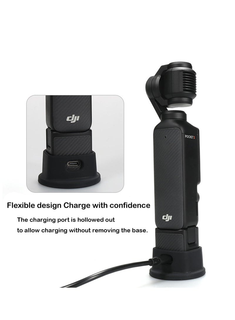 Silicone Non-Slip Desktop Mount for DJI Osmo Pocket 3, Osmo Pocket 3 Accessories (Silicone Black), Lightweight and Compact