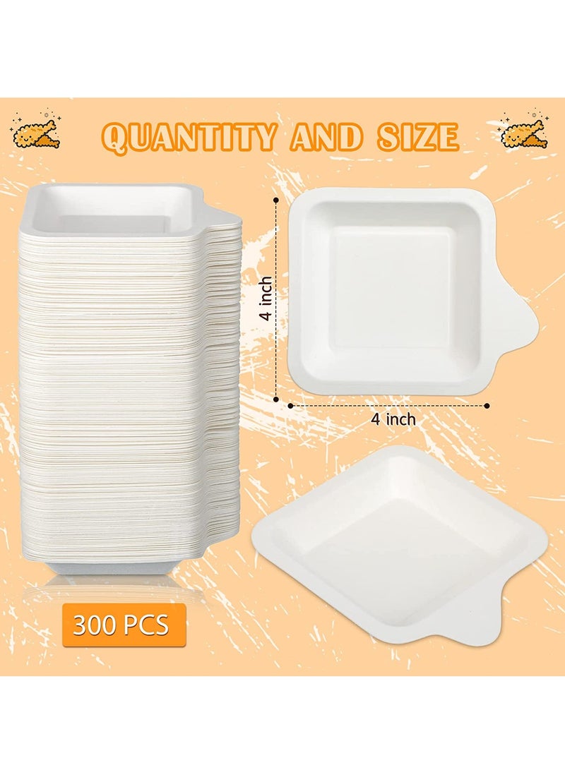 Paper Dessert Plates, Small Disposable Plates Paper Plates Bulk, White Cake Appetizer Paper Plates, White Square Plates Dessert Plates Cake Paper Plates, Snack Plates 50PCS