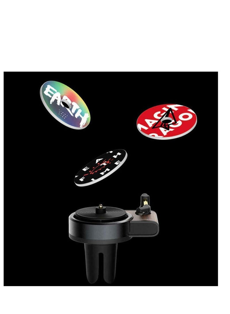 Car Fragrance Diffuser Retro Record Player Car Air Vent Decor Fragrance Diffuser with Vent Clip Aromatherapy Tablets Included Purifier Solid Perfume for Car Home Office With delicate gift box