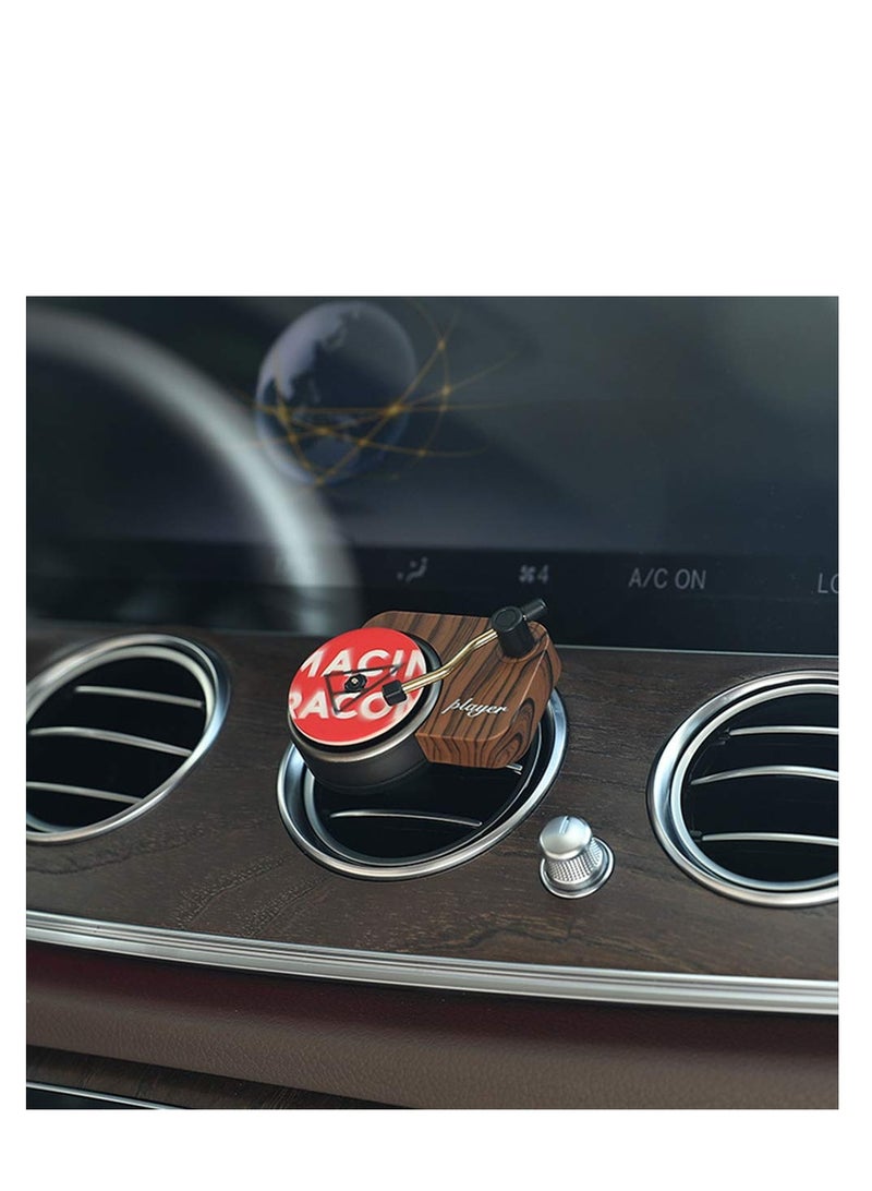 Car Fragrance Diffuser Retro Record Player Car Air Vent Decor Fragrance Diffuser with Vent Clip Aromatherapy Tablets Included Purifier Solid Perfume for Car Home Office With delicate gift box