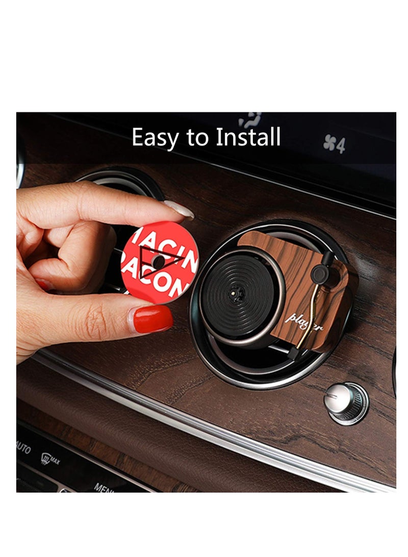 Car Fragrance Diffuser Retro Record Player Car Air Vent Decor Fragrance Diffuser with Vent Clip Aromatherapy Tablets Included Purifier Solid Perfume for Car Home Office With delicate gift box