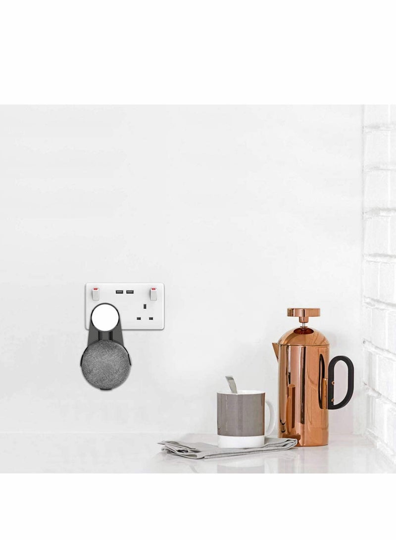 Socket Wall Mount Holder Stand Hanger Plug in Kitchen Bathroom Bedroom, Hides the Long Cord, for Google Home Mini, Nest Mini (2nd gen) - Black