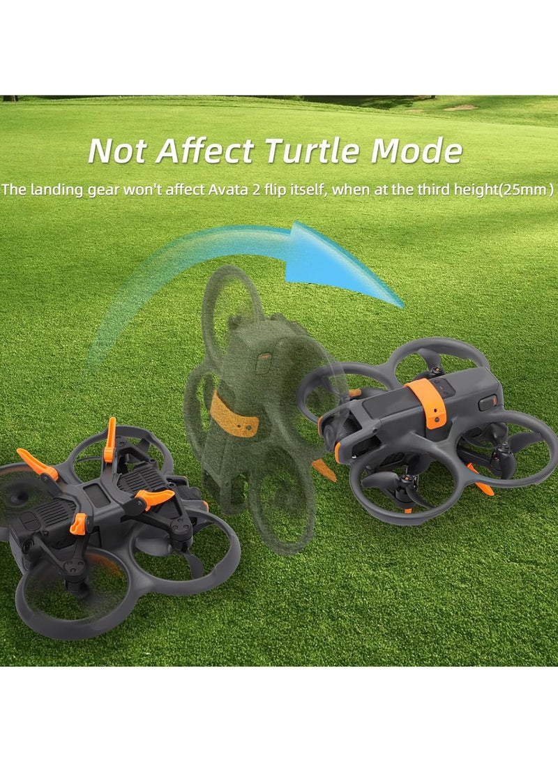Avata 2 Landing Gear Foldable, Drone Landing Pad, Quick Release Extension Leg for DJI Avata 2 Accessories, Leg Foldable Extended, Height Extension Leg for DJI Avata 2 Drone (Orange)