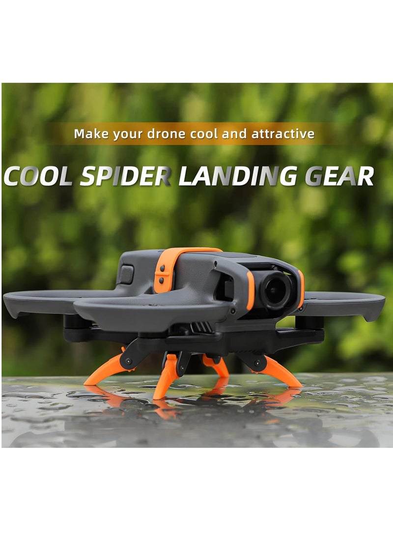 Avata 2 Landing Gear Foldable, Drone Landing Pad, Quick Release Extension Leg for DJI Avata 2 Accessories, Leg Foldable Extended, Height Extension Leg for DJI Avata 2 Drone (Orange)