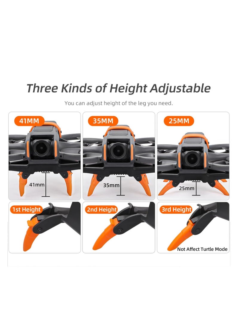 Avata 2 Landing Gear Foldable, Drone Landing Pad, Quick Release Extension Leg for DJI Avata 2 Accessories, Leg Foldable Extended, Height Extension Leg for DJI Avata 2 Drone (Orange)