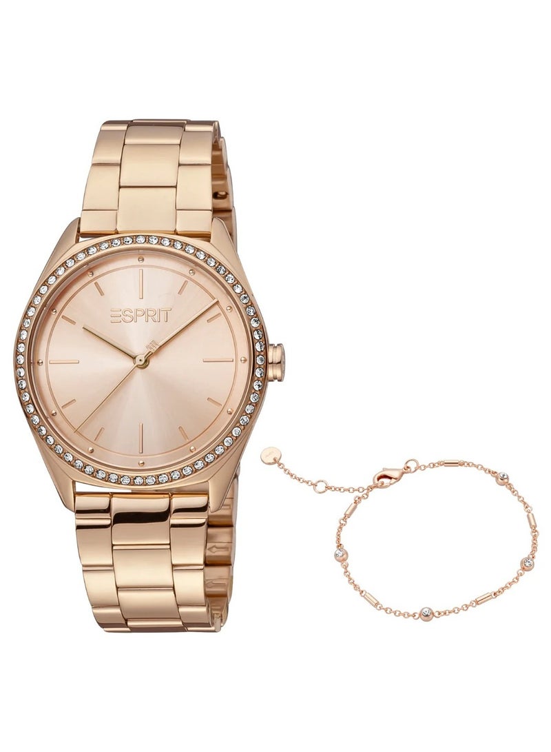 Esprit Stainless Steel Analog Women's Bracelet Watch With Stainless Steel Rose Gold ES1L289M0075