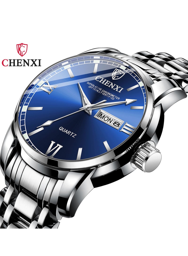 Watches for Men Watch Luxury Stainless Steel Quartz Waterproof Watch 8211