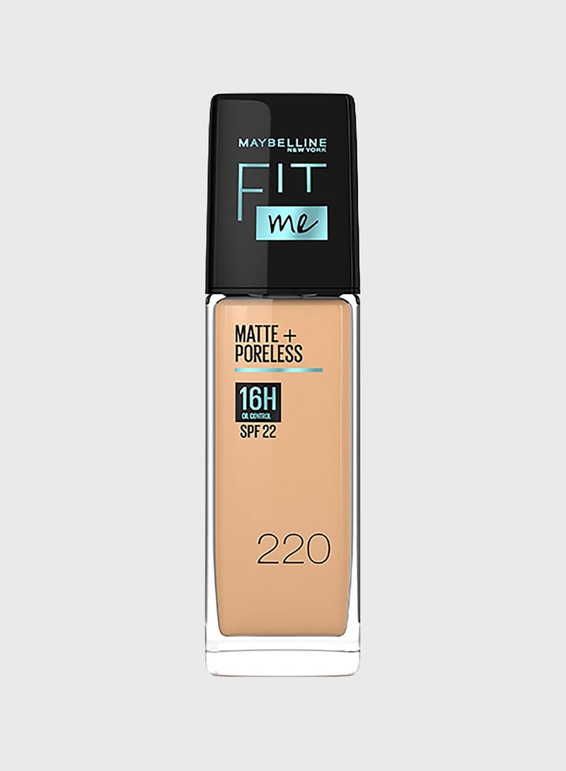 Fit Me Foundation Matte & Poreless Foundation 16H Oil Control with SPF 22 - 220