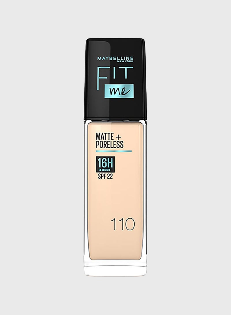 Fit Me Foundation Matte & Poreless Foundation 16H Oil Control with SPF 22 - 110