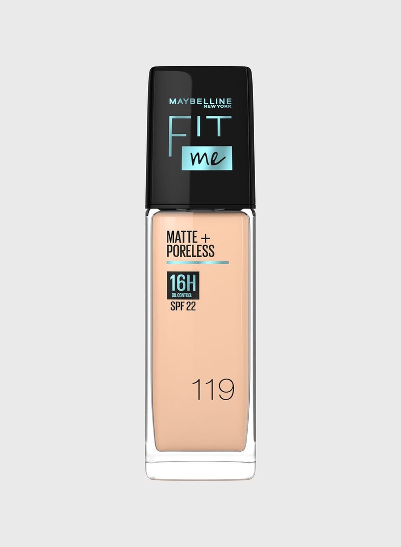 Fit Me Foundation Matte & Poreless Foundation 16H Oil Control with SPF 22 - 119