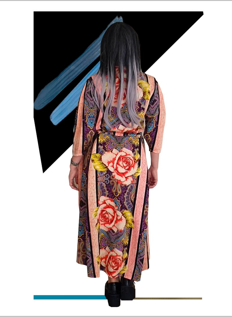 Floral print cotton dress.
