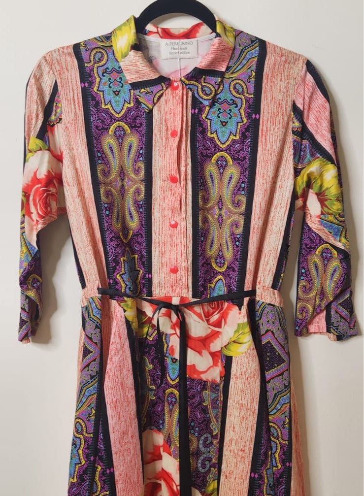 Floral print cotton dress.