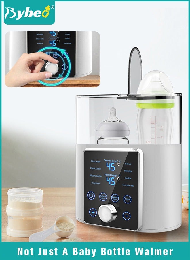 9 In 1 Baby Bottle Warmer & Sterilizer & Electric Baby Food Makerr & Milk Heater Defrost with Timer, Accurate Temperature Control, LCD Display, Night Light, Sterilizing, For Double Bottles Milk Warmer