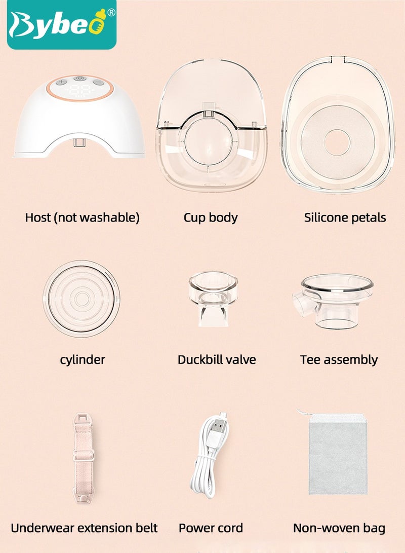 Wearable Breast Pump with 30 PCS Breastmilk Storage Bags, Hands-Free Electric Breast Pump, Portable and Wireless Breast Pump with 4 Modes & 12 Levels, LCD Display, Low Noise