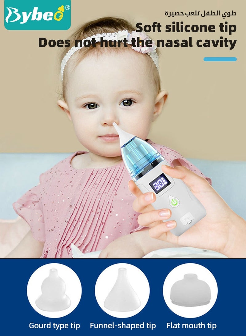 2 In 1 Baby Nasal Aspirator And Nose washer, Waterproof Electric Baby Nose Sucker with 3 Silicone Tips, Infant Electric Nose Aspirator with Anti-Backflow Design, Portable Silent Toddler Noses Cleaner