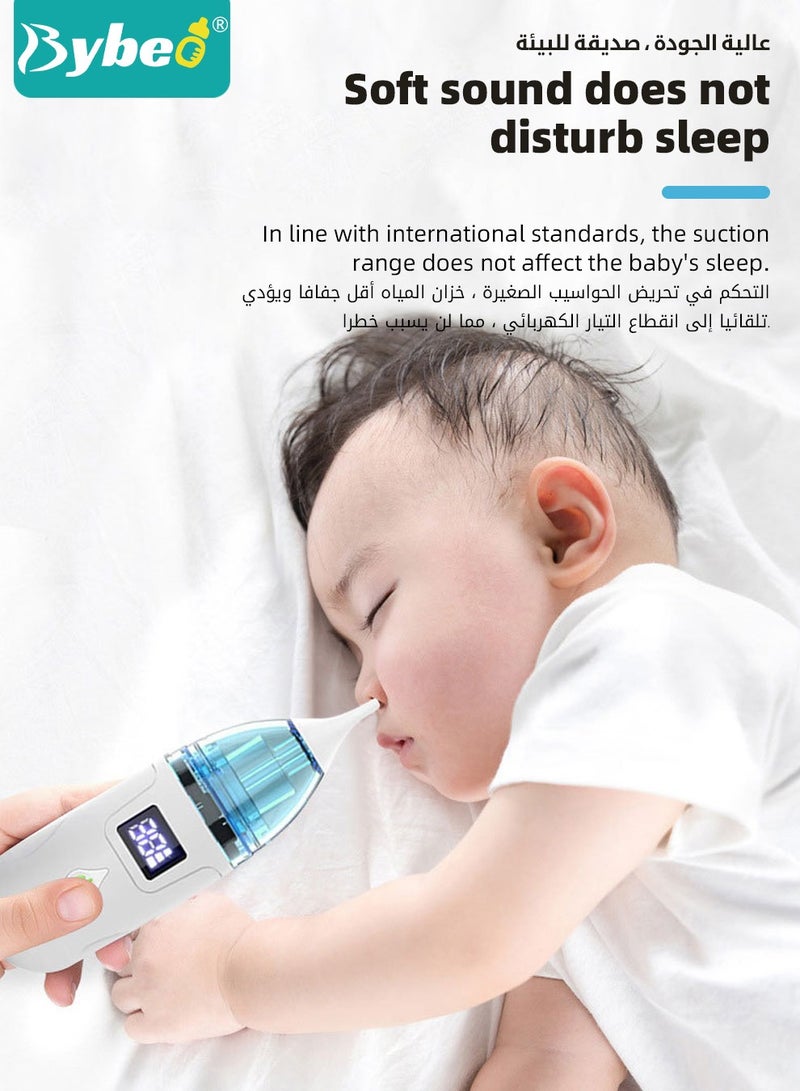 2 In 1 Baby Nasal Aspirator And Nose washer, Waterproof Electric Baby Nose Sucker with 3 Silicone Tips, Infant Electric Nose Aspirator with Anti-Backflow Design, Portable Silent Toddler Noses Cleaner