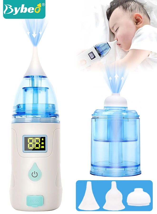 2 In 1 Baby Nasal Aspirator And Nose washer, Waterproof Electric Baby Nose Sucker with 3 Silicone Tips, Infant Electric Nose Aspirator with Anti-Backflow Design, Portable Silent Toddler Noses Cleaner