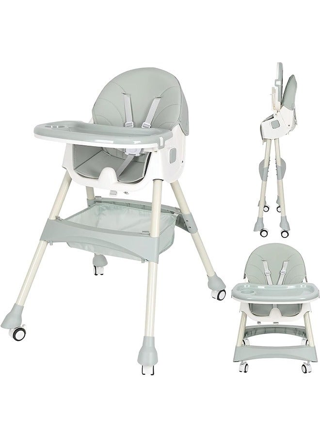 Baby High Chair, Dining Tray And Backrest With Height Adjustable