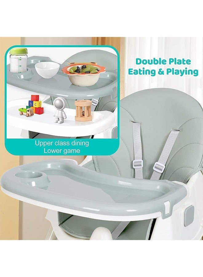 Baby High Chair, Dining Tray And Backrest With Height Adjustable