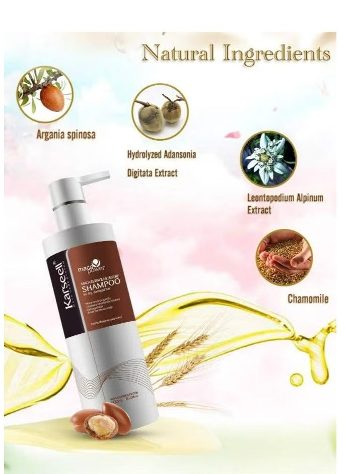 Argan Oil Shampoo Herbal Extract Moisturizing Deep Repair Smooth Shampoo for Dry and Damaged Hair 500 ML