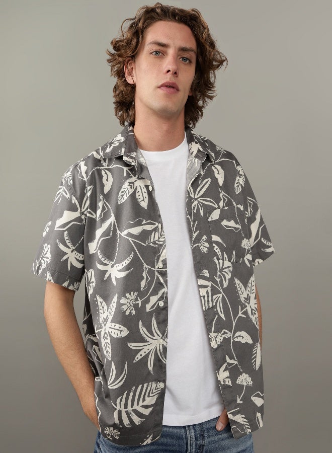 AE Floral Button-Up Poolside Shirt