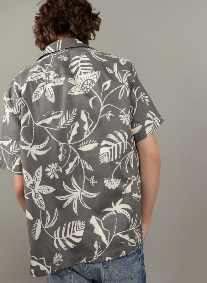 AE Floral Button-Up Poolside Shirt