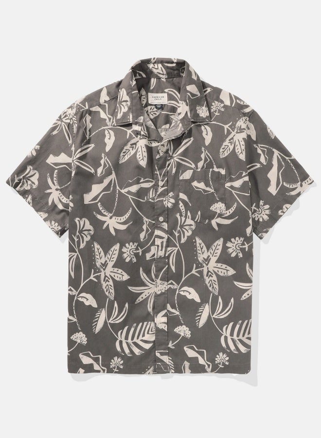 AE Floral Button-Up Poolside Shirt