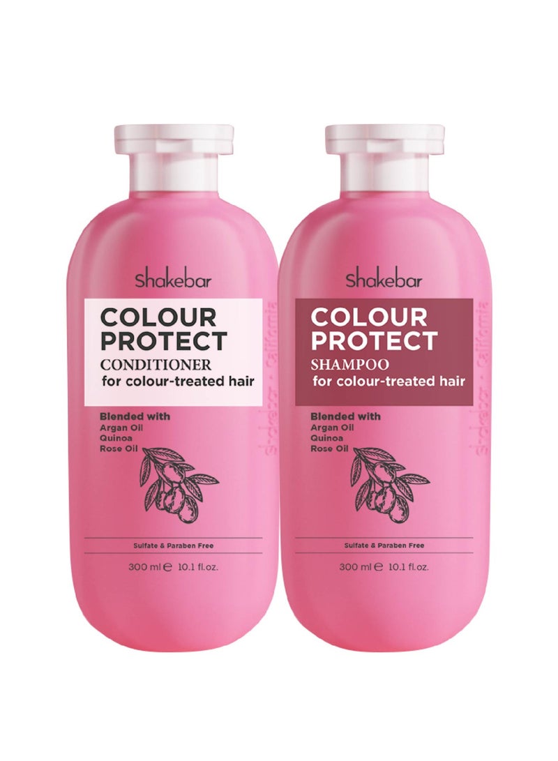 Colour Protection Shampoo and Conditioner Blend with Argan Oil Quinoa and Rose Oil for Colour Treated Hair 300 ml