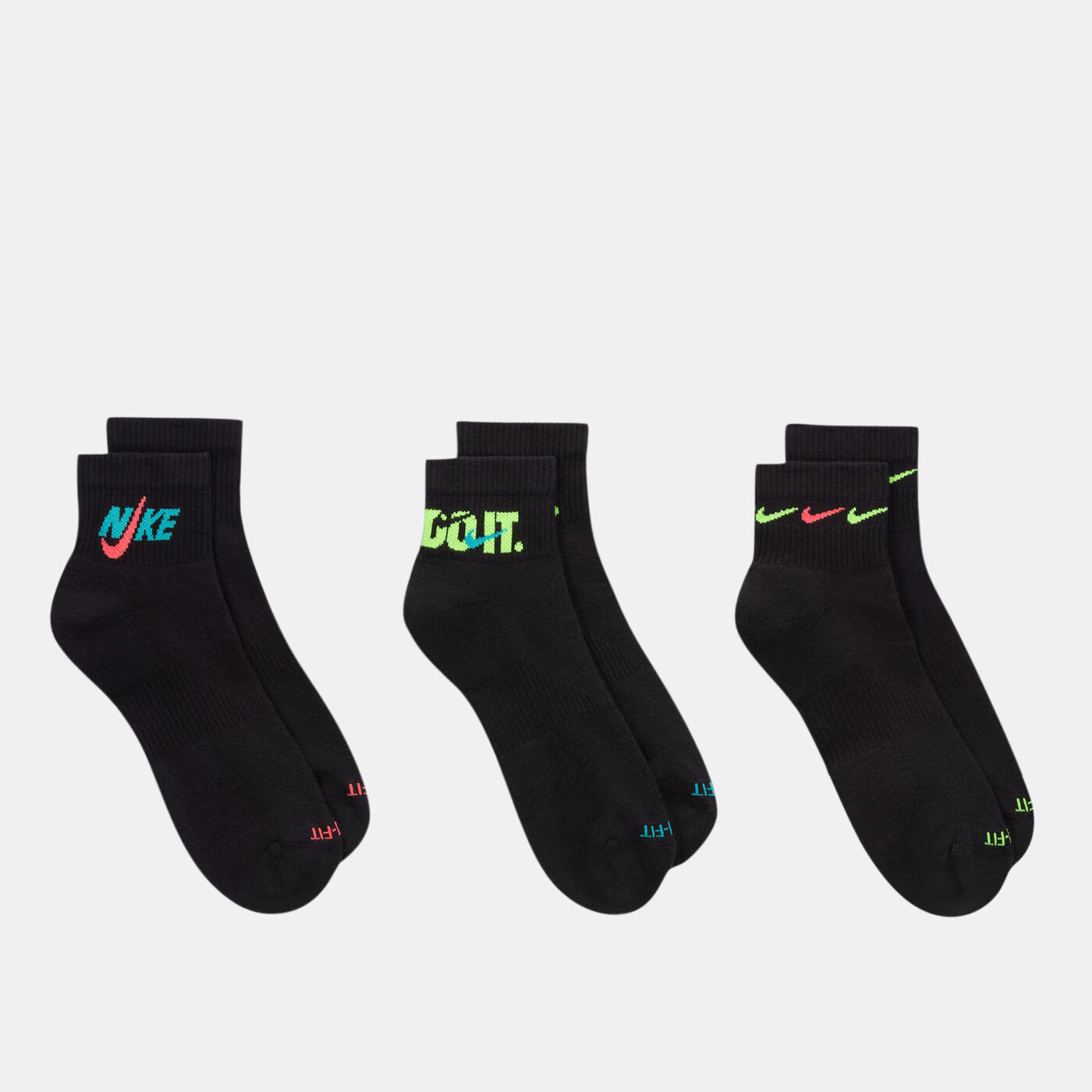 Everyday Plus Cushioned Training Ankle Socks (3 Pairs)