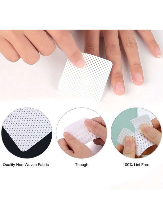 400 Pcs Lash Extension Glue Wipes Ebanku Lint Free Glue Cleaning Cotton Pads For Eyelash Extensions Non Woven Nail Polish Remover Wipe Supplies White