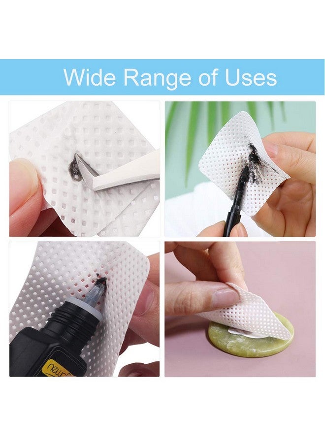 400 Pcs Lash Extension Glue Wipes Ebanku Lint Free Glue Cleaning Cotton Pads For Eyelash Extensions Non Woven Nail Polish Remover Wipe Supplies White