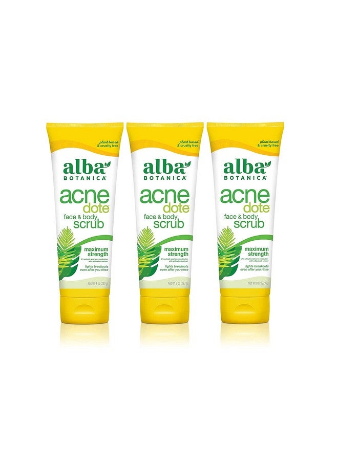 Acnedote Face & Body Scrub Maximum Strength 8 Oz ( Pack Of 3)
