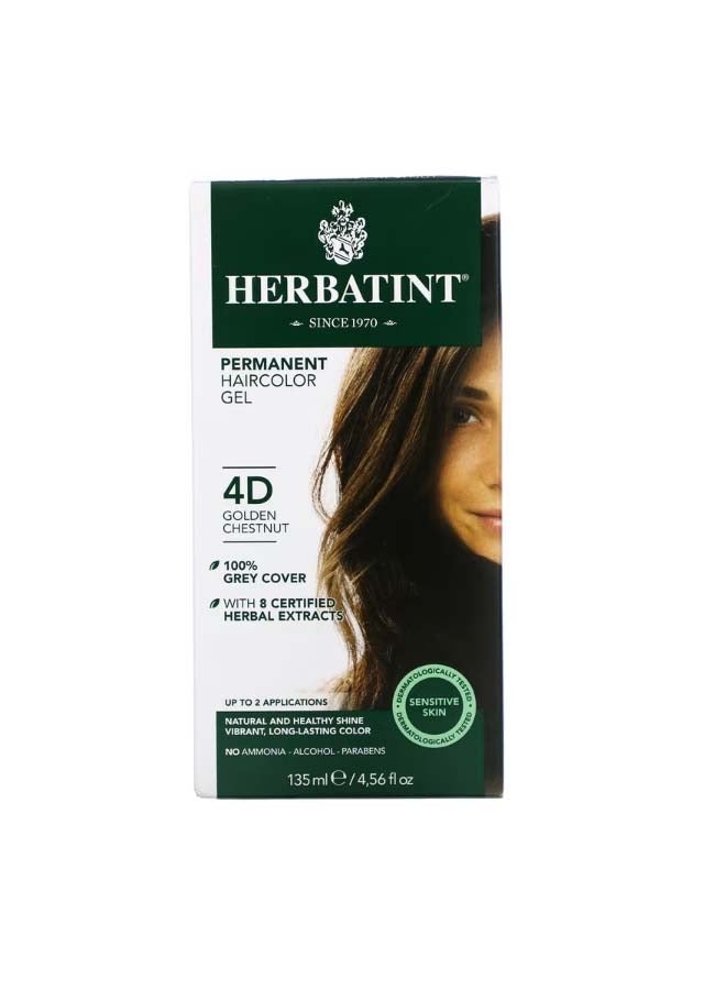 Permanent  Haircolor Gel 4D Golden Chestnut 4.56 fl oz 135 ml