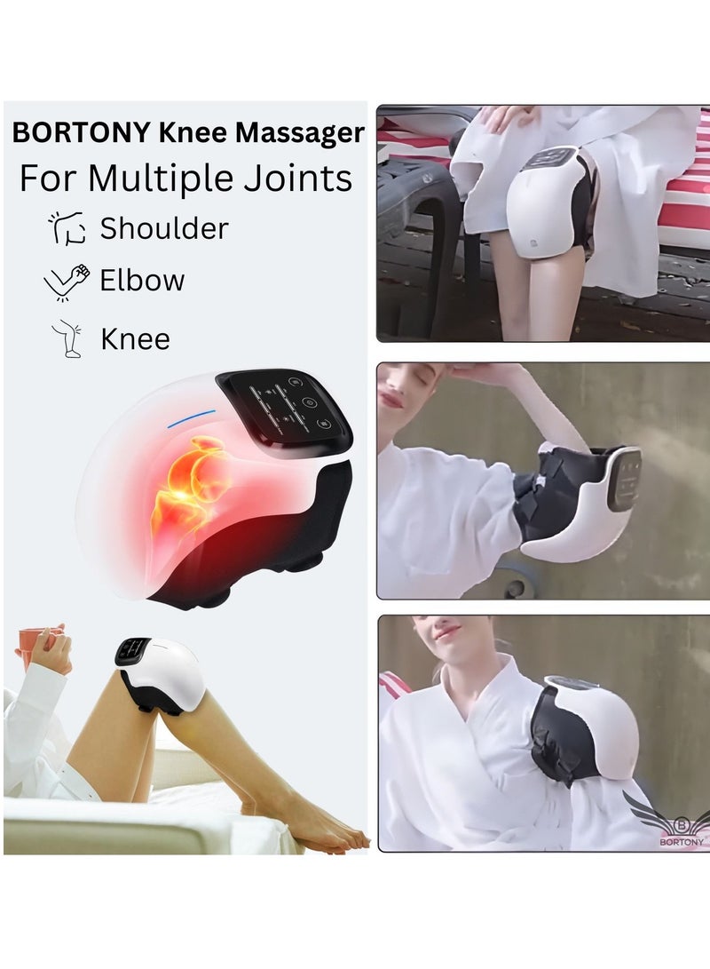 Portable Knee Massager with Heat and Vibration Smart Hot Compress Knee Relaxing Massager LED Screen Kneecap Treasure Laser Infrared Elbow Shoulder Massager Relive Joint Pain Stiffness