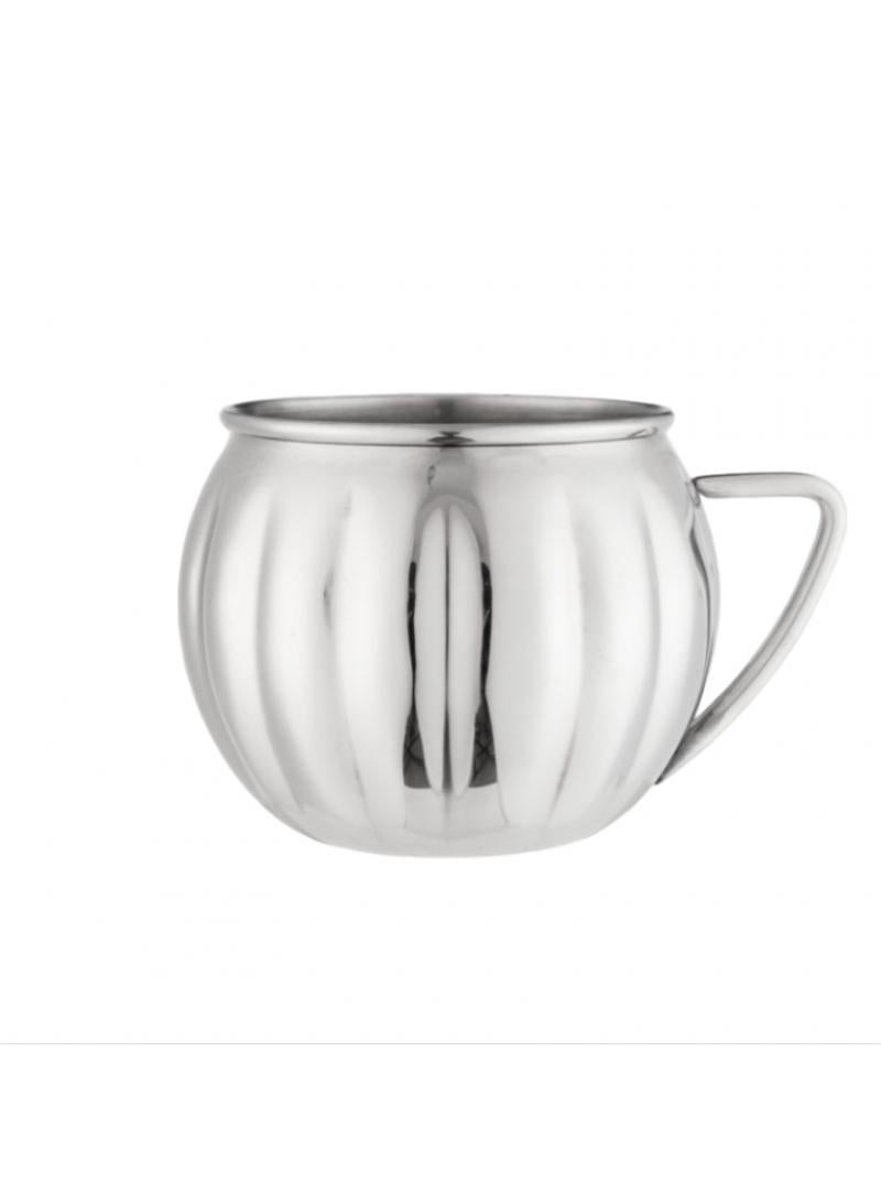 1-Pieces Moscow Mule Cup Stainless Steel Copper Hammered Cups Ice Drinking Cup Silver-C 700ml